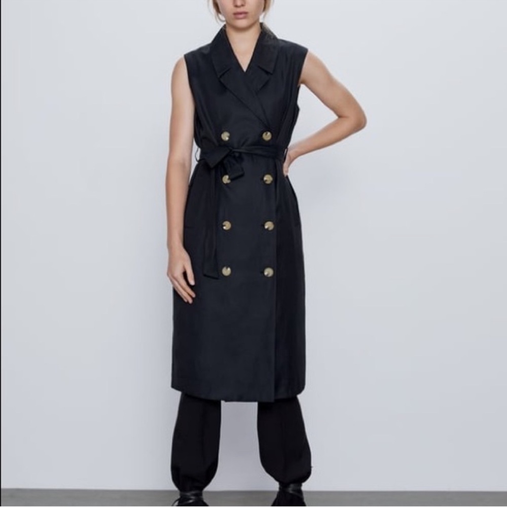 NWOT Zara Sleeveless Trench Coat Vest
